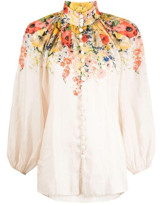 Blusa Alight con estampado floral Zimmermann de color White