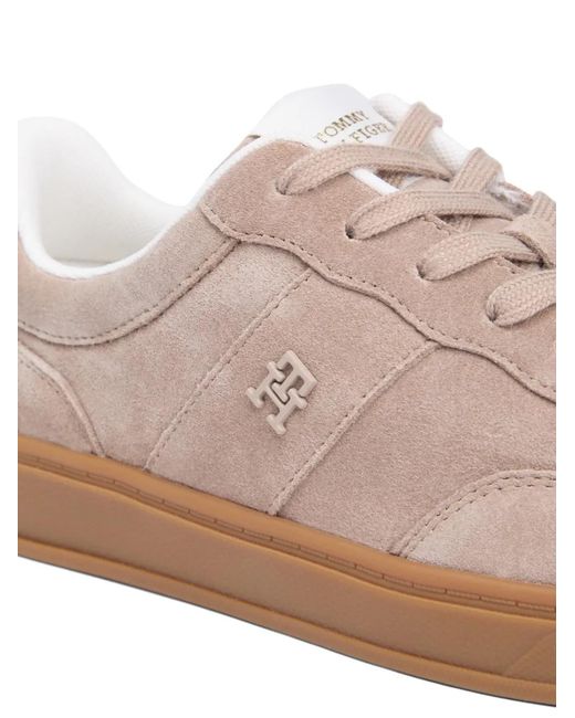 Tommy Hilfiger Pink Logo-Detail Low-Top Sneakers