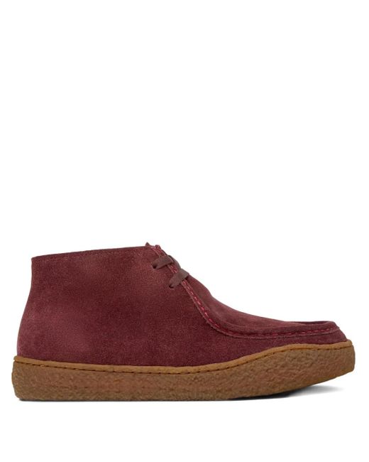 Camper Red Peu Terreno Suede Lace-Up Boots