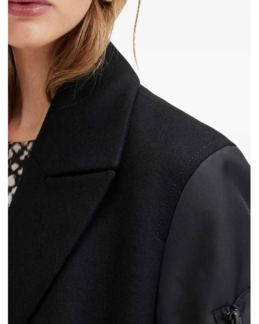 AllSaints Black Paulah Double-Breasted Coat