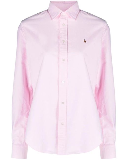 Camicia Oxford Slim Fit-Donna di Polo Ralph Lauren in Pink