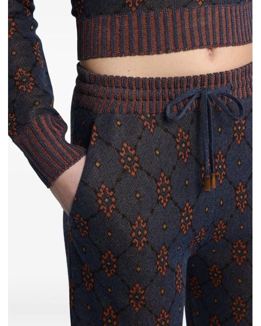 Etro Black Gemusterte Strickhose