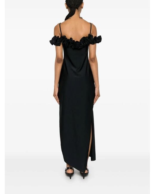 Coperni Black Ruffled Trim Midi Dress