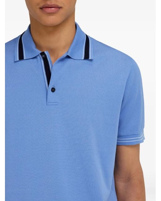 Ferragamo Blue Short-Sleeved Polo Shirt for men