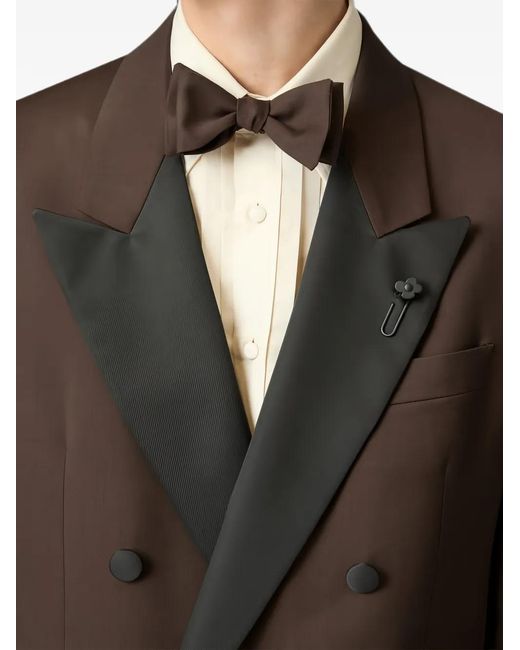 Lardini Brown Double-Breasted Peak-Lapel Suit for men