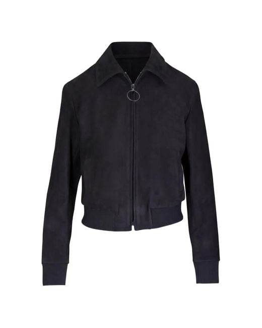 Akris Punto Blue Zip-Up Bomber Jacket