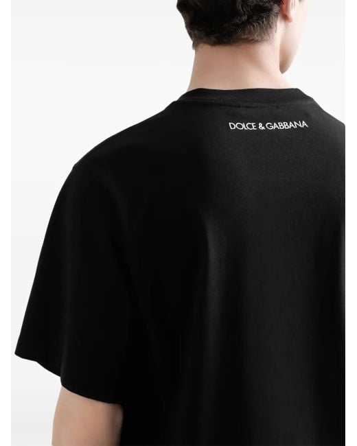 Dolce & Gabbana Graphic Logo Short Sleeve T-Shirt in Black für Herren