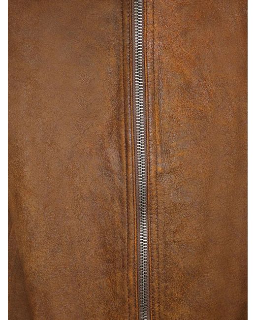 7 For All Mankind Brown Distressed-Effect Jacket for men