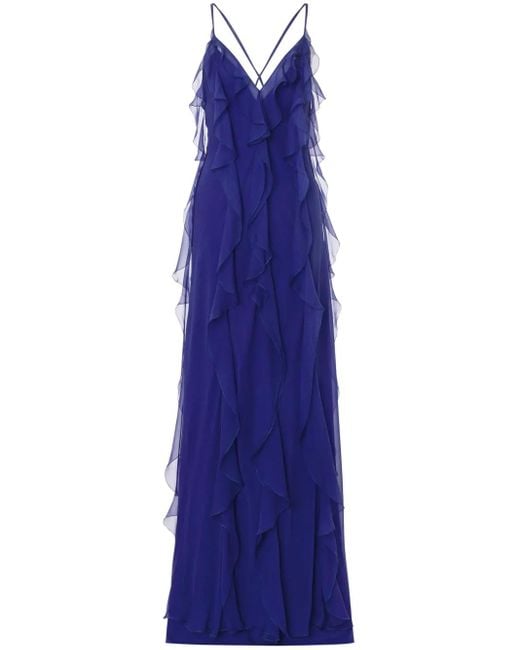 Alberta Ferretti ラッフル マキシドレス Purple