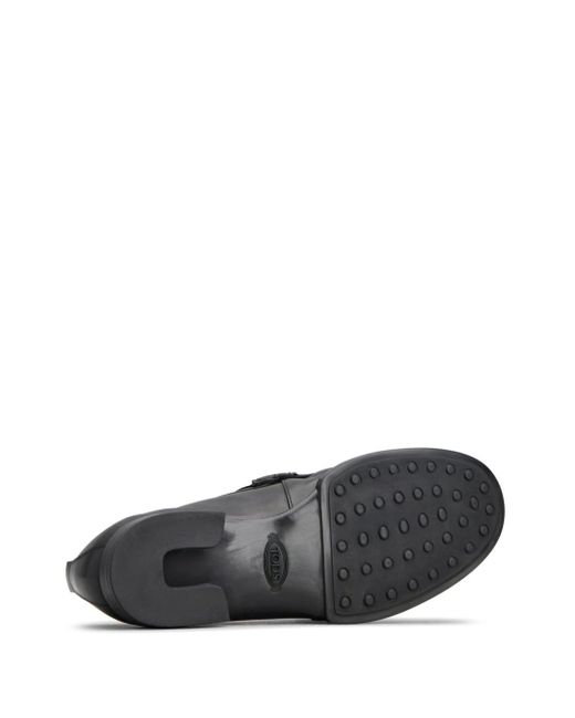Tod's Black Logo-plaque Leather Loafers for men