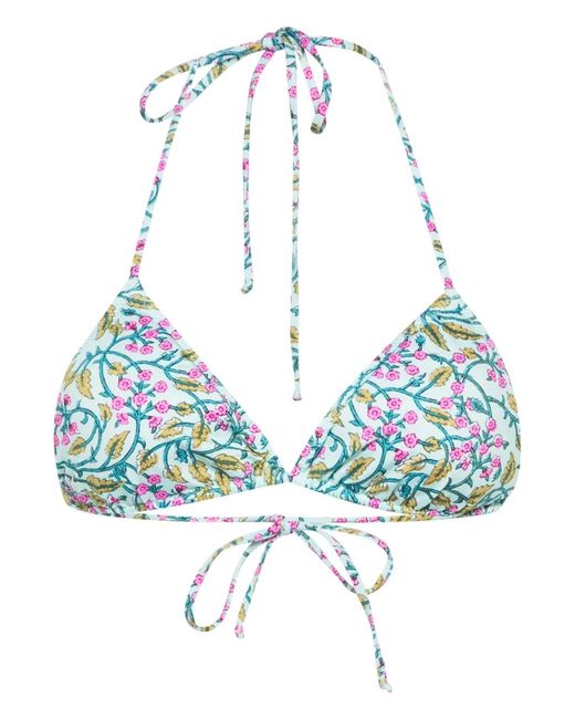 Mc2 Saint Barth Blue Leah Triangle Bikini Top
