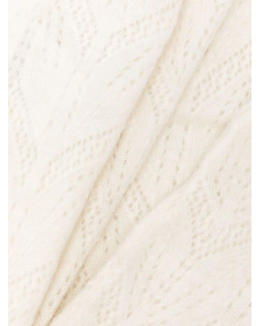 P.A.R.O.S.H. White Patterned Fingerless Gloves