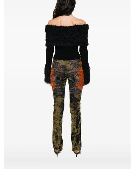 Jean Paul Gaultier Black Shearling Sweater