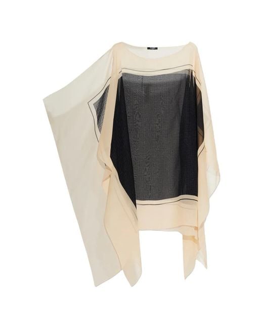 Balmain Black Colour-Block Draped Beach Dress
