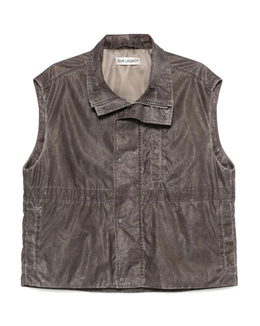トップス OUR LEGACY Firm vest BROWN WASHOUT NYLON Our Legacy - Firm Vest Brown Wash Out Nylon