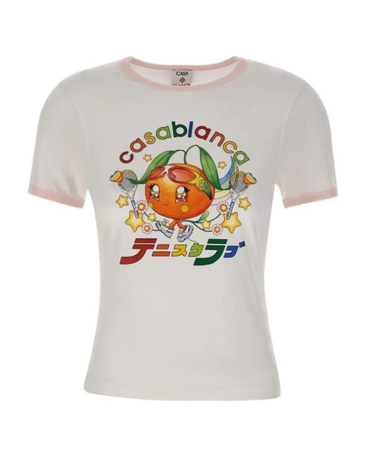 Casablanca White T-Shirt mit Print
