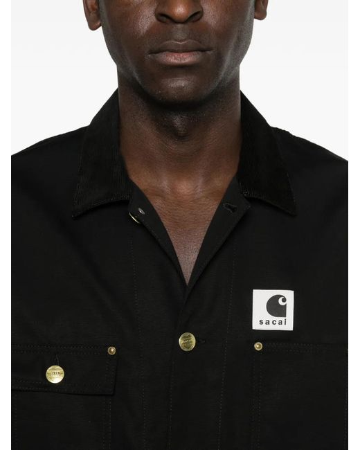 Sacai Black Chemise X Carhartt À Col En Velours Côtelé for men
