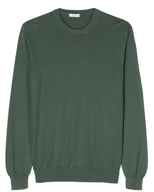 Boglioli Green Crew-Neck Cotton Jumper for men