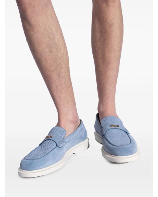 Versace Blue Suede Loafers for men