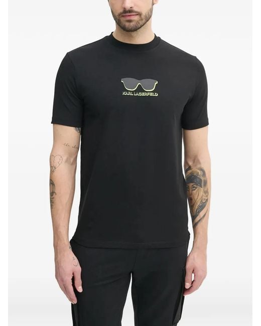 Karl Lagerfeld Black T-Shirt À Imprimé Graphique for men