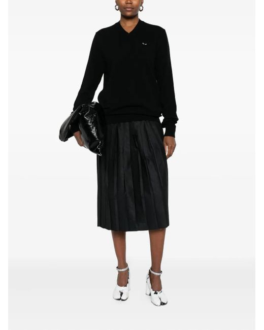 COMME DES GARÇONS PLAY Black Logo-Patch Sweater