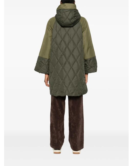 Cappotto Trapuntato Con Cappuccio di Barbour in Green