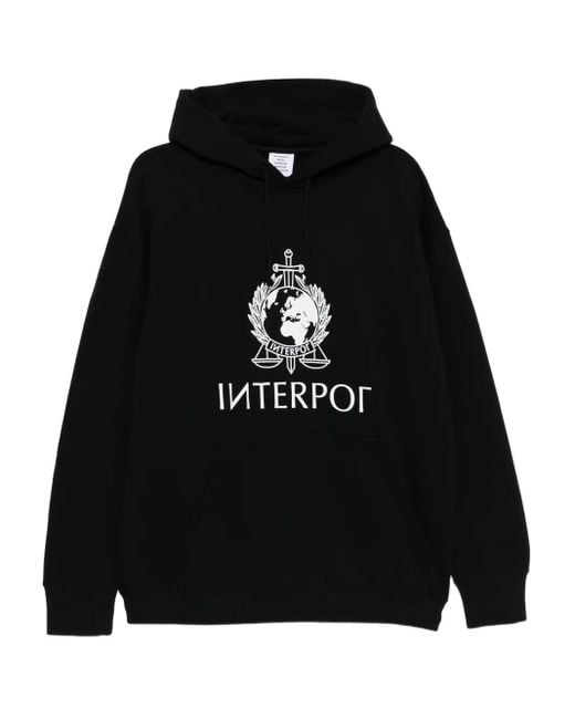 Vetements Black Hoodie À Imprimé Graphique