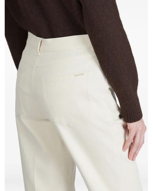 Slowear White Straight-Leg Cropped Trousers
