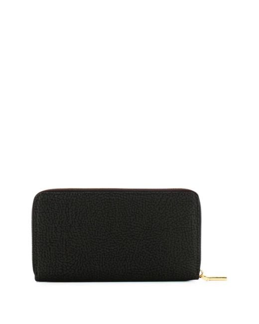 Borbonese Black Logo-Plaque Zip-Around Wallet