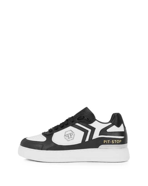 Philipp Plein White Low-Top Pit-$Top Deer Leather