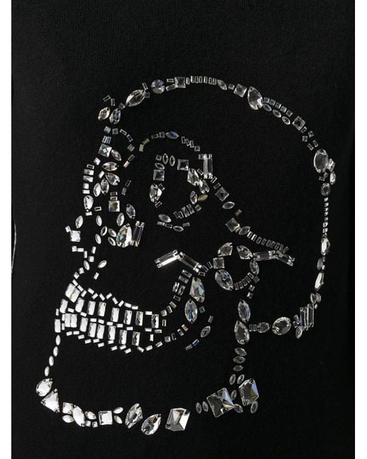 Philipp Plein Black Embellished Skull Jumper