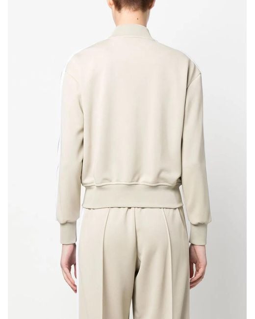 Palm Angels Bomber Jacket Beige White