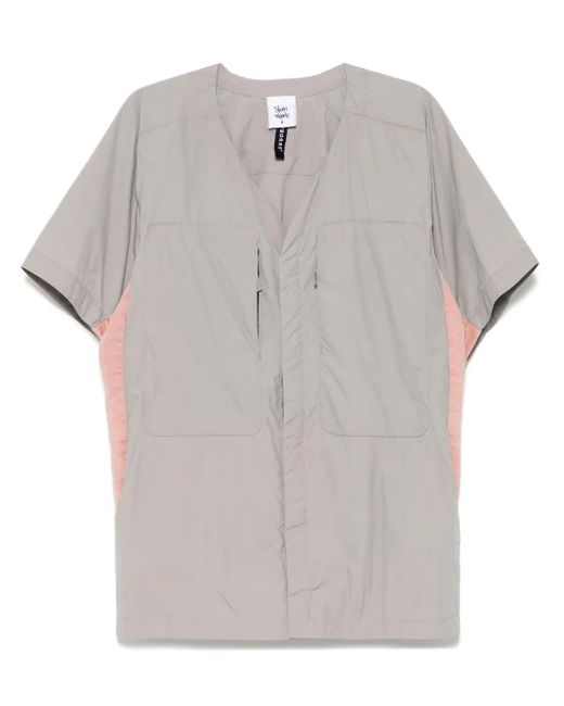 Stain Shade Gray V-Neck Windbreaker for men