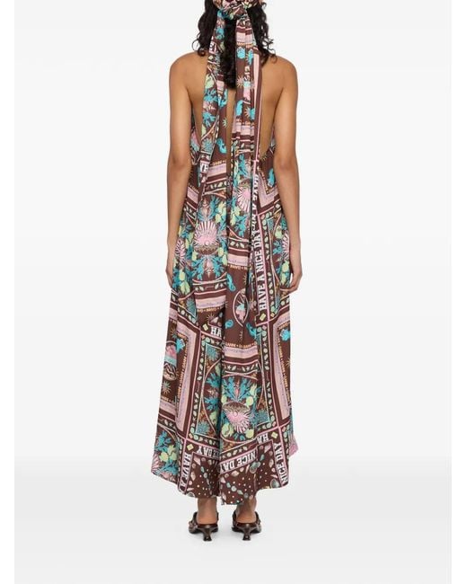 Ganni White Printed Midi Dress