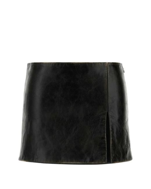 Miu Miu Black Leather Miniskirt
