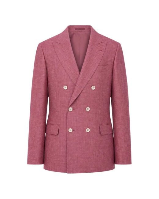 Brunello Cucinelli Pink Double-Breasted Suit for men
