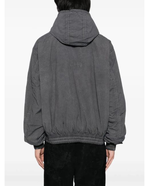Izzue Gray Logo-Embroidered Jacket for men