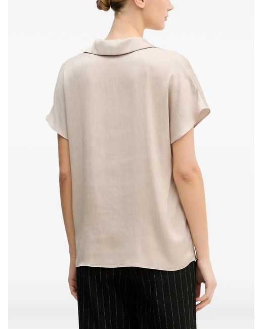 Joseph Ribkoff Natural Collared V-Neck Top