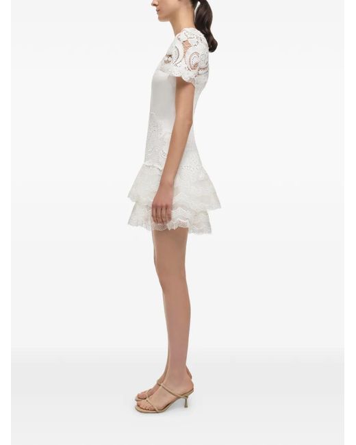 Jonathan Simkhai Signature Paislee Lace-Detail Mini Dress in White | Lyst Jonathan Simkhai Signature Paislee Lace-Detail Mini Dress in White | Lyst