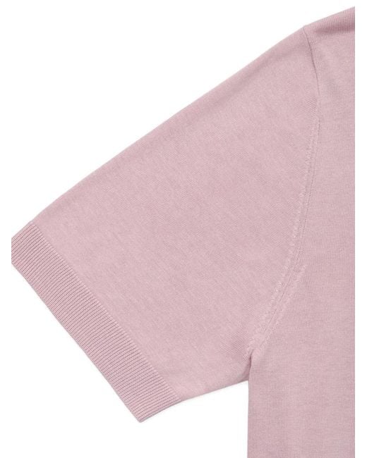 Paolo Pecora Pink Short-Sleeved Crew-Neck Sweater for men