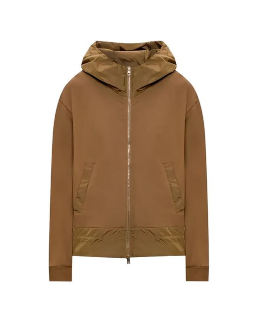 Herno Women's Brown Zip-Up Hoodie