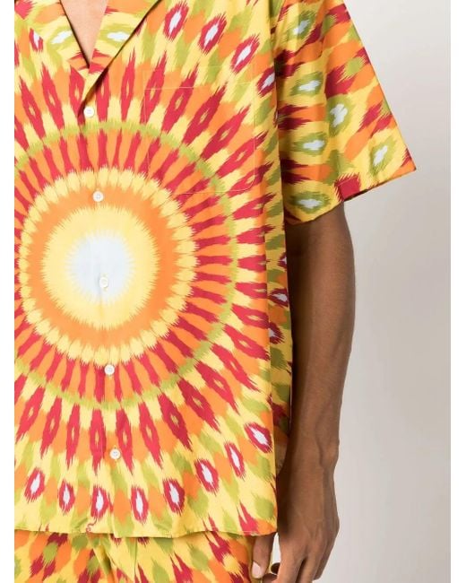 Valentino Garavani Orange Graphic-Print Shirt for men