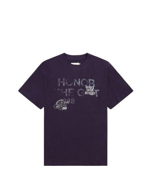 Honor The Gift Blue Graphic-Print T-Shirt for men