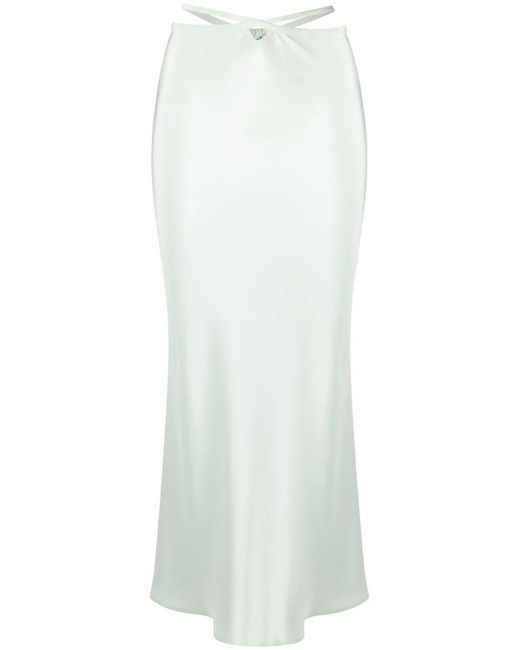 Christopher Esber White Loophole Cut-Out Midi Skirt