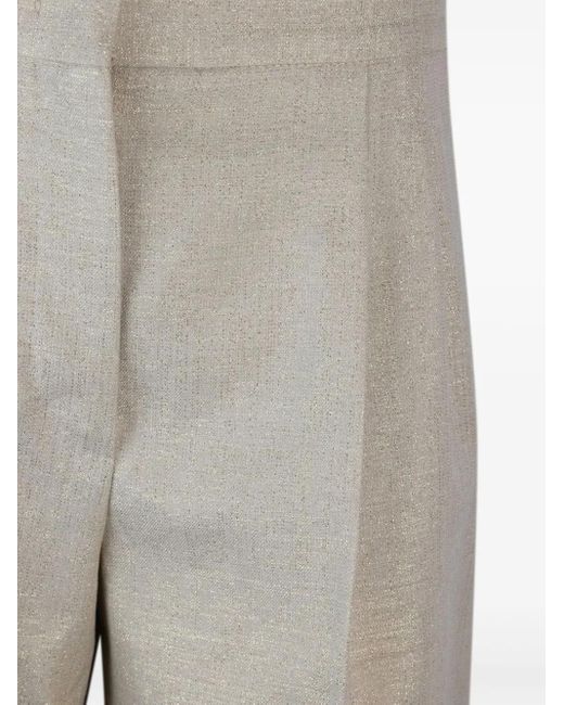 Max Mara Gray Favilla Pleated Tailored Shorts