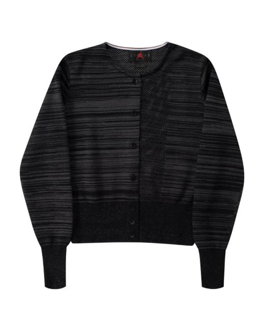 Nike Black X Téla Striped Mesh-Panel Cardigan