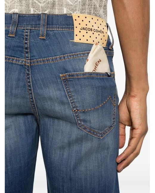 Jacob Cohen Blue Logo-Patch Shorts for men