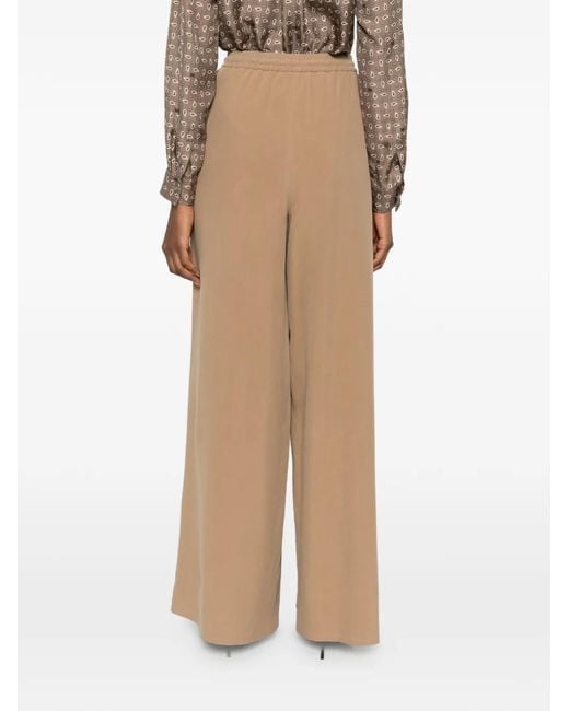 Pantalones Palazzo Con Cordones Max Mara de color Natural