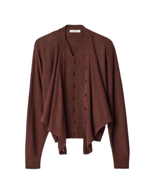 Lemaire Brown Trompe-L'Œil Cardigan