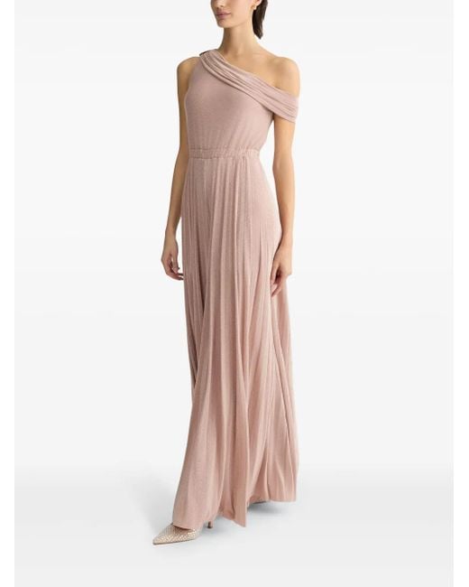 Liu Jo Pink Powder Jumpsuit With Ruffles